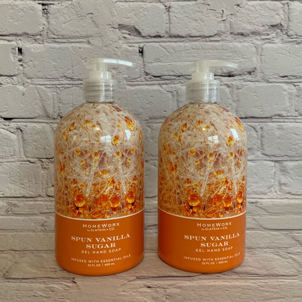 😍 HOMEWORX By Slatkin & Co. SPUN VANILLA SUGAR Gel 🖐️ Soap✖️2️⃣